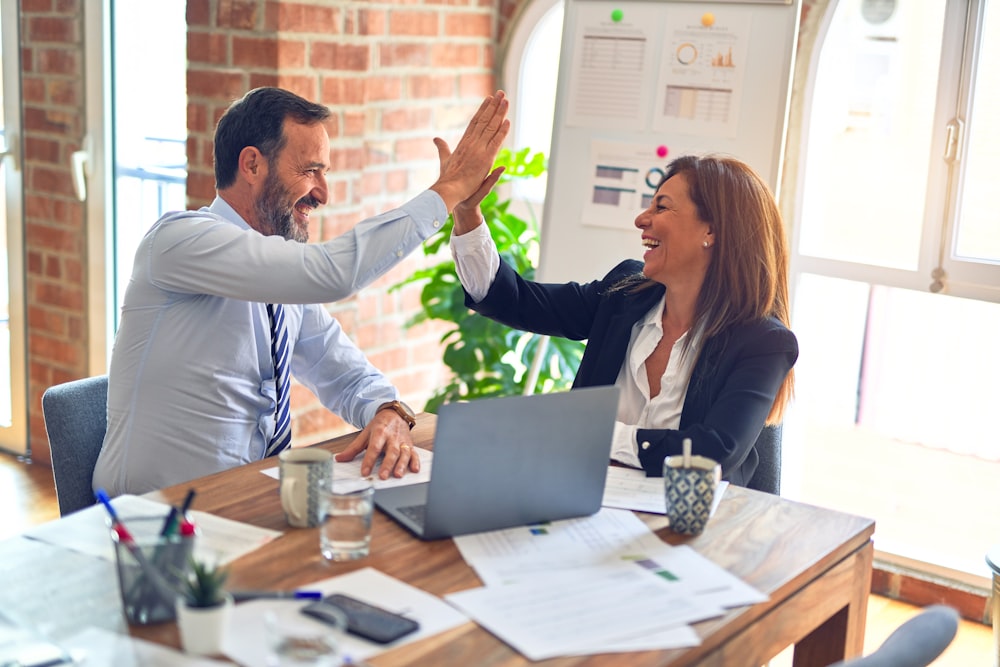 Hiring manager greeting a candidate
